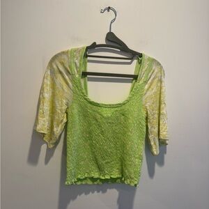 Free People Marigold Smocked Crop Top